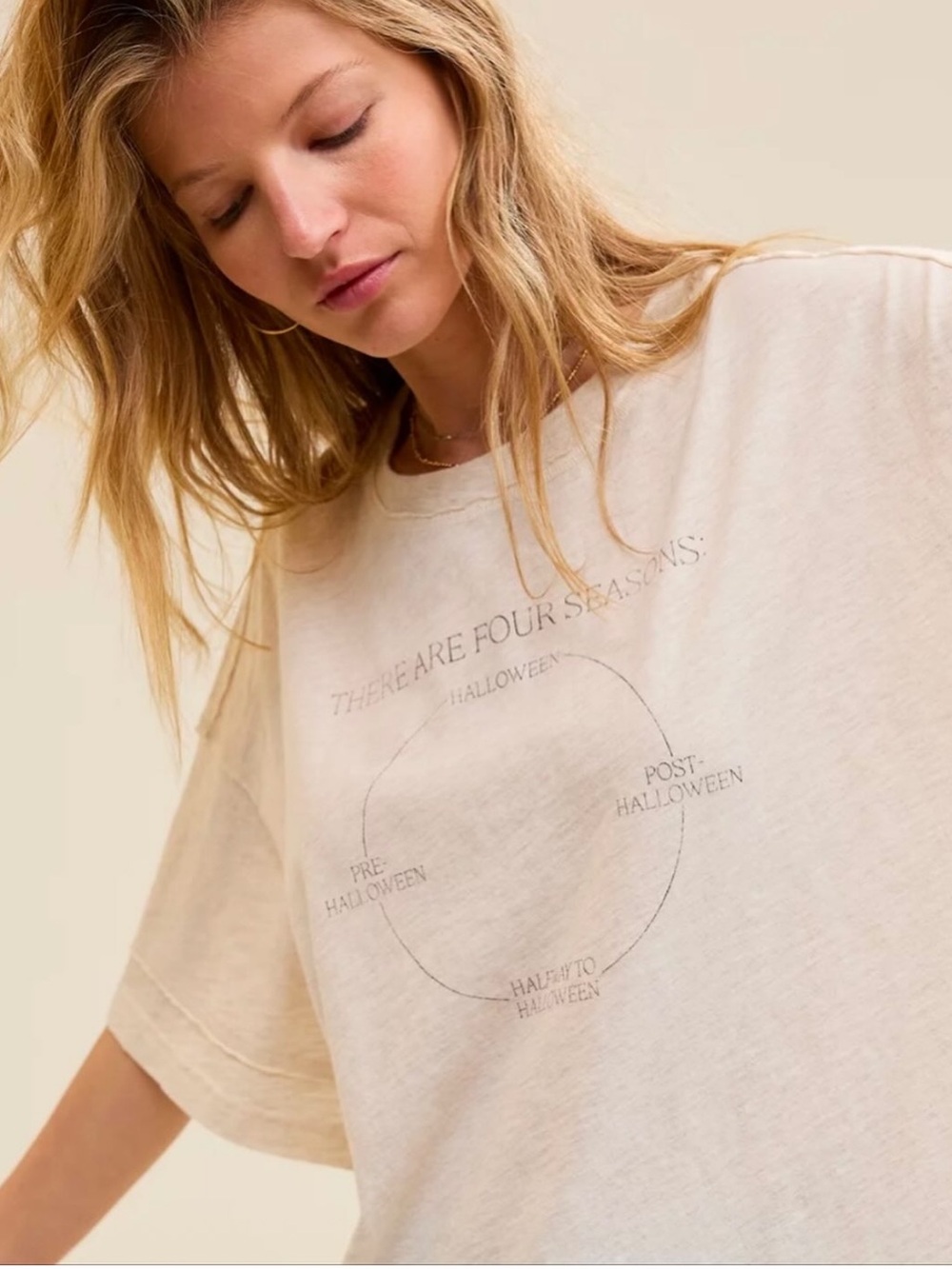 NWT Aerie Halloween Time Distressed Oversized Graphic Crewneck T-Shirt